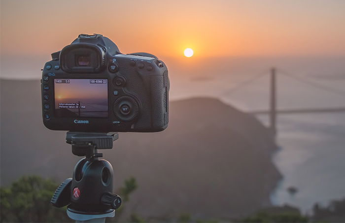 A Canon 5D MkIII on a tripod