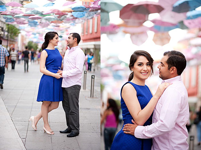 a diptych portrait of a couple trying engagement photo poses outdoors