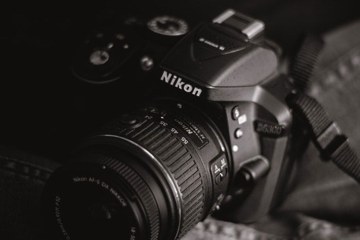 A Nikon DSLR camera