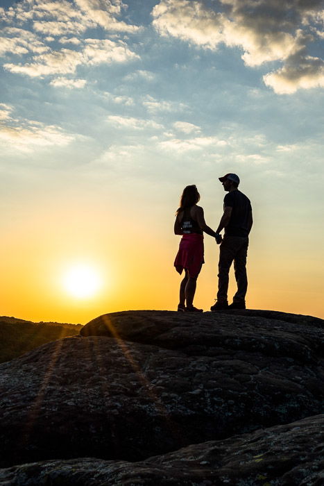 Silhouette of a couple at sunset