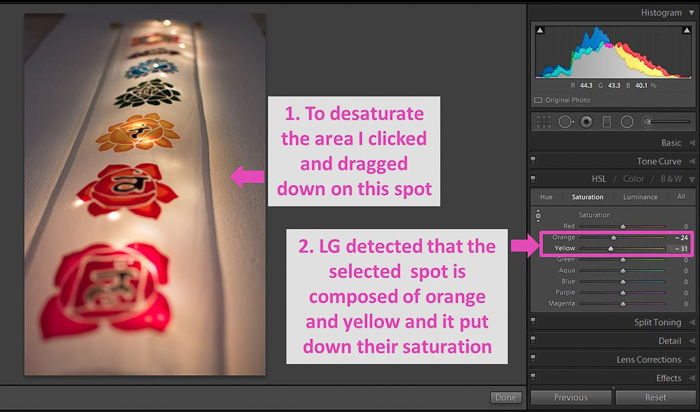 a screenshot of adjusting the white balance of a photo in Lightroom