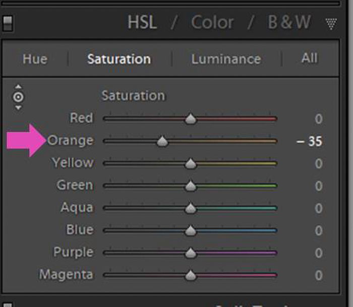 a screenshot of adjusting the white balance of a photo in Lightroom