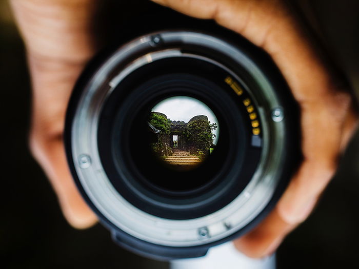 Close-up photo of a lens