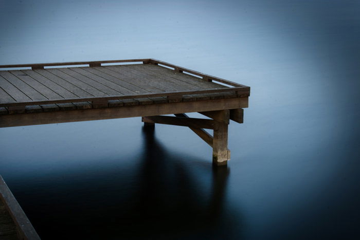 Photo of a pier with lens vignetting