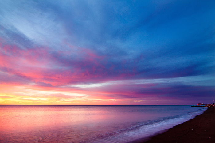 A vibrant sunset beach shot 