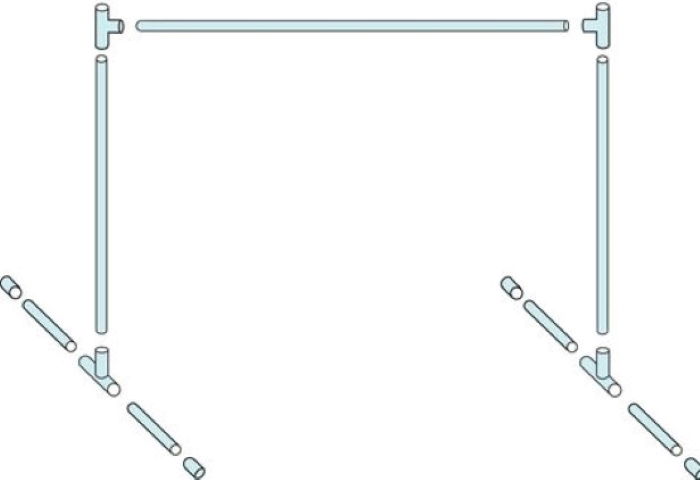 Diagram showing the base structure of a backdrop stand 