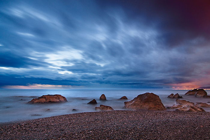 Timelapse photo of a beach