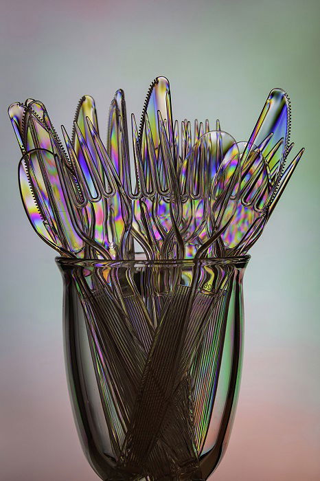 Photoelasticity plastic cutlery