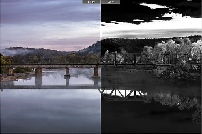 Pretty landscape photo edited with B&W Infrared Lightroom presets