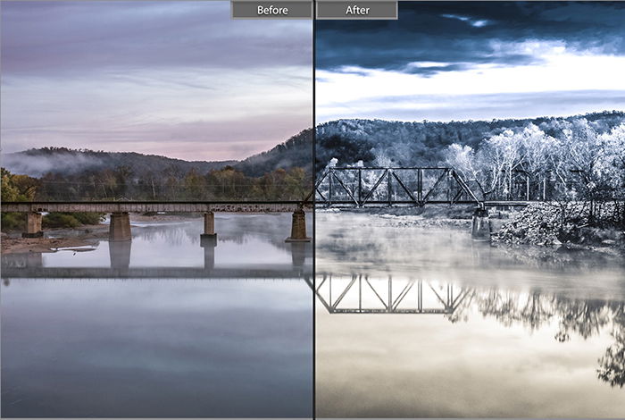 Pretty landscape photo edited with B&W Infrared Lightroom presets