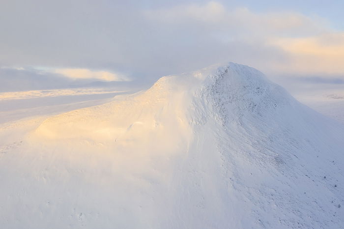 A snowy mountain top