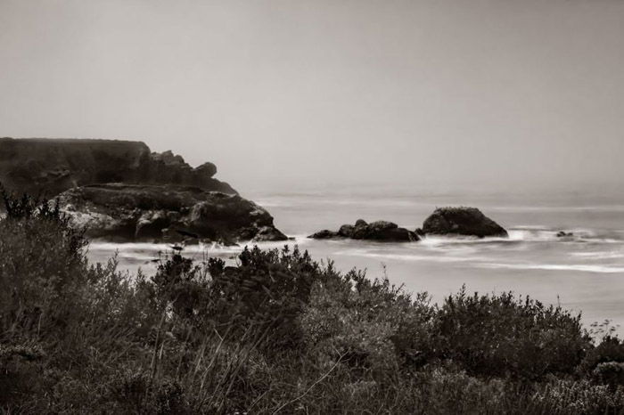 Sepia photo of a beach