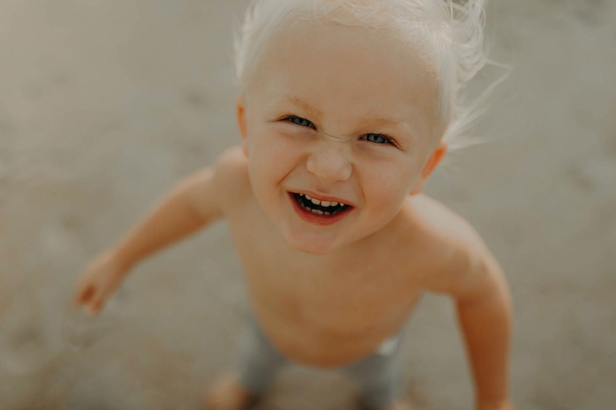 Toddler looking up