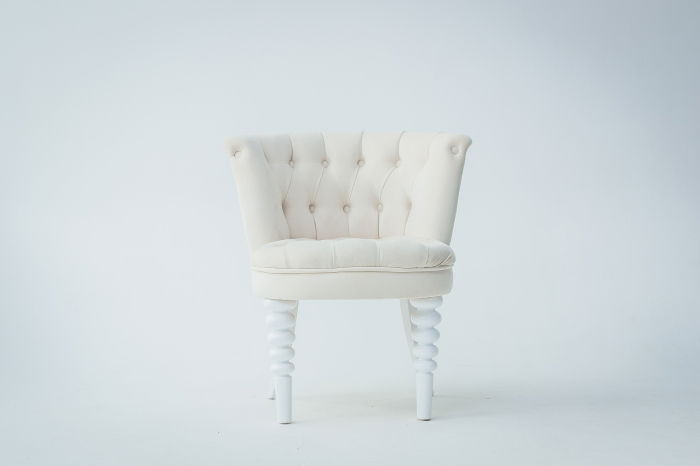 Classy white chair on white background