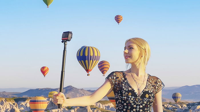 A blonde taking a selfie