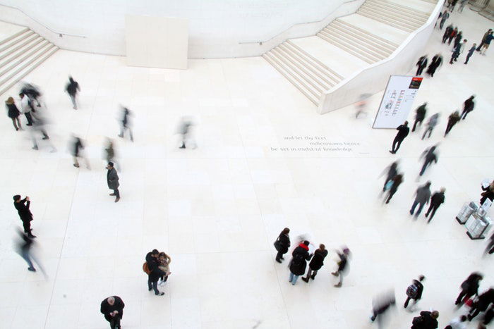 Time lapse image of people moving 