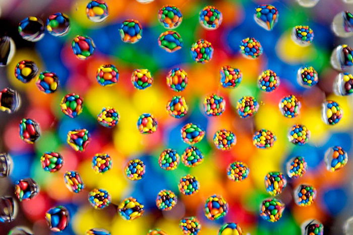 photo of colorful water drops