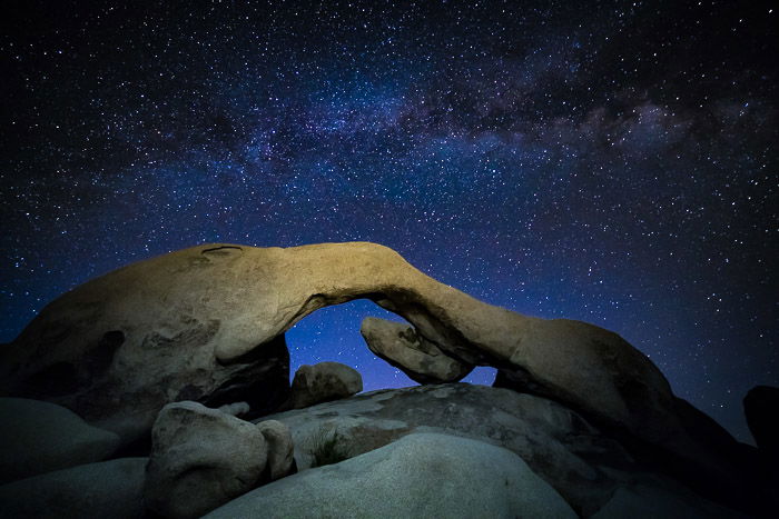 The Milky Way above a rock formation