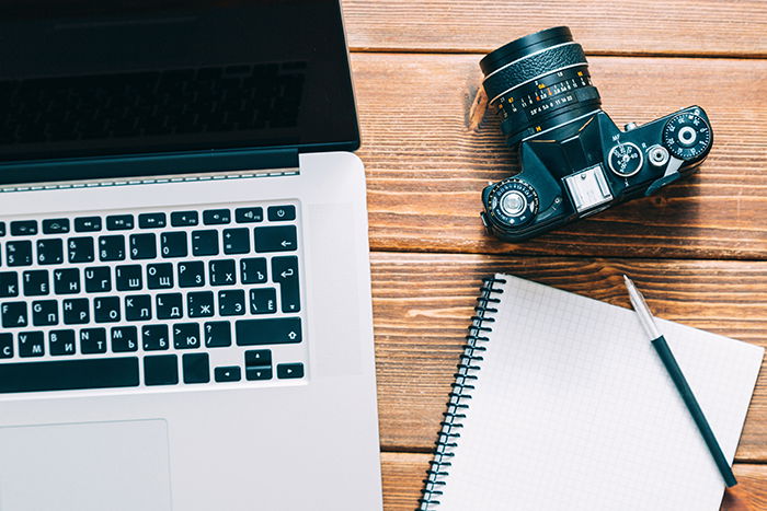 A photographer's workspace.