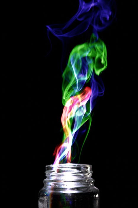 Colorful smoke made using the harris shutter effect