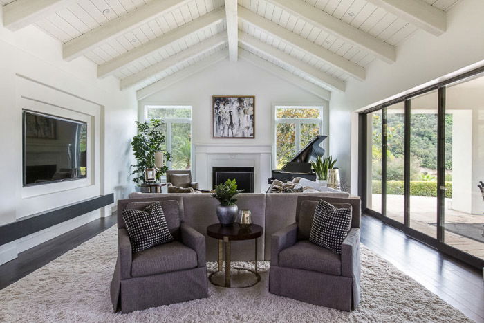 An interior photography image of a living room 