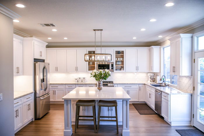 Interior of a kitchen shot for airbnb