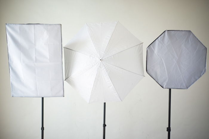 Three reflectors in a studio