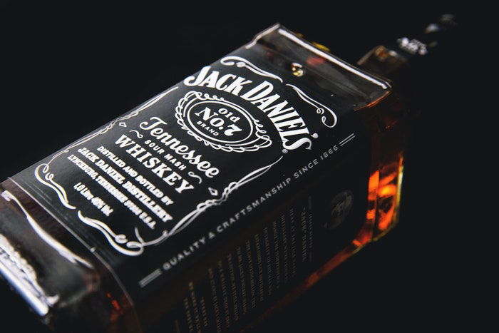 A close up of a jack daniels bottle