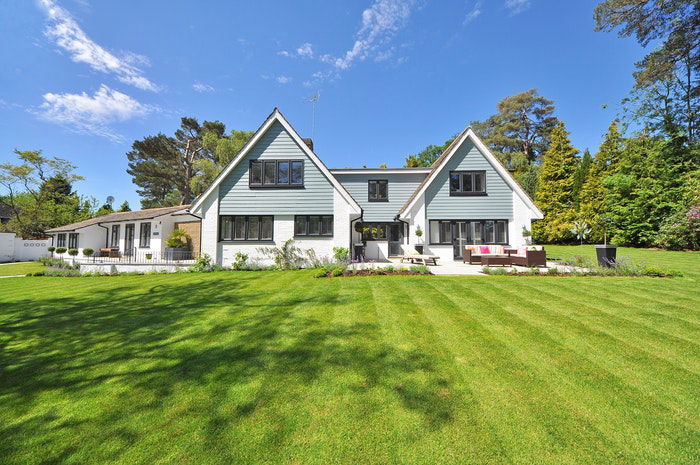 Exterior of a pretty house and garden