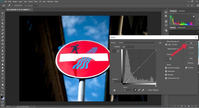 A screenshot of correcting white balance in Photoshop