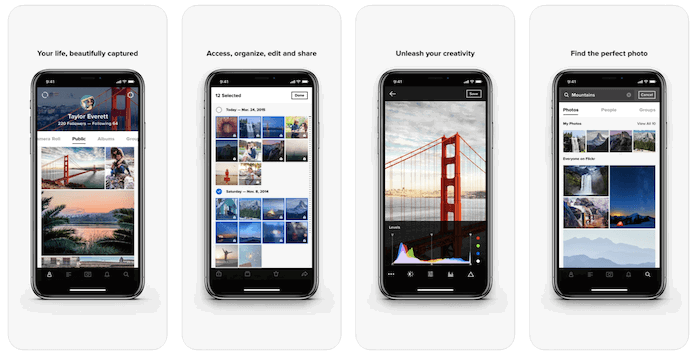 Screenshot of Flickr best photo storage app homepage