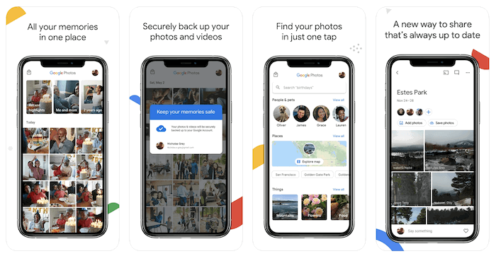 Screenshot of Google Photos best photo storage app homepage