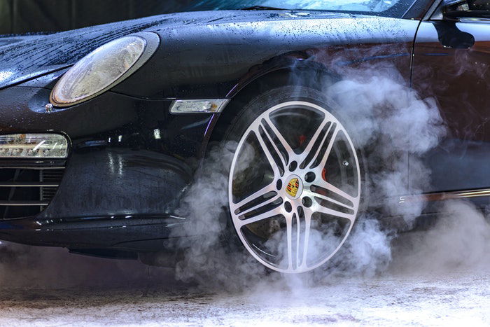 Close-up photo of the wheels of a car