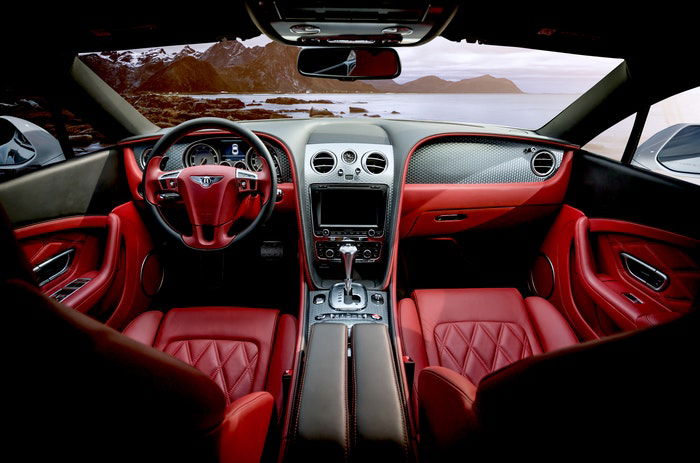 Inside of a sports car