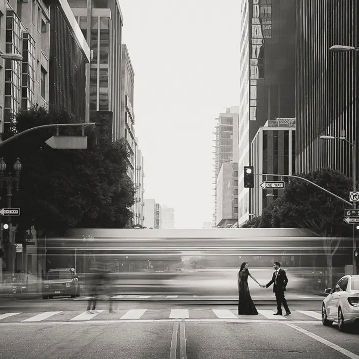 Black and white street image from Fstoppers Introduction to Lightroom course 