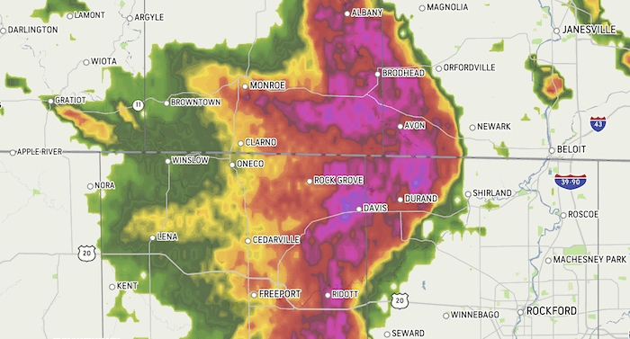 A weather forecast map.