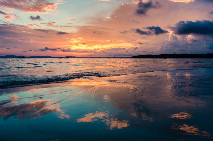 Beautiful evening coastal seascape