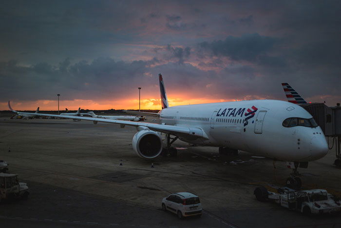 A LATAM airplane on a runway