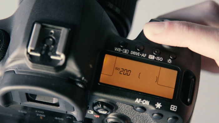 photo of setting iso on a dslr camera