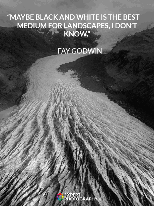 black and white photography with quote overlayed