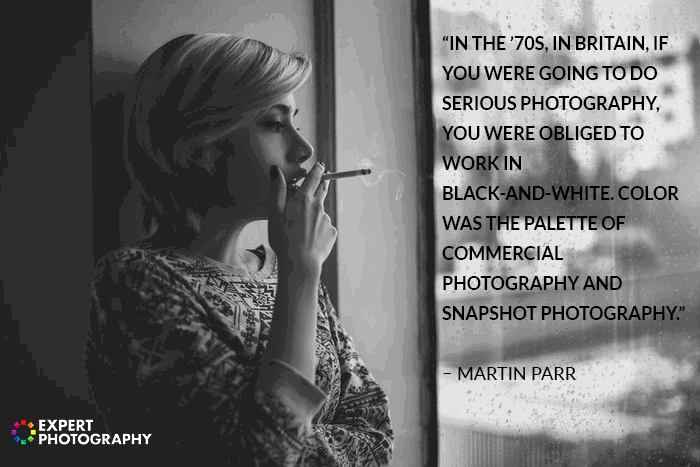 black and white photography with quote overlayed