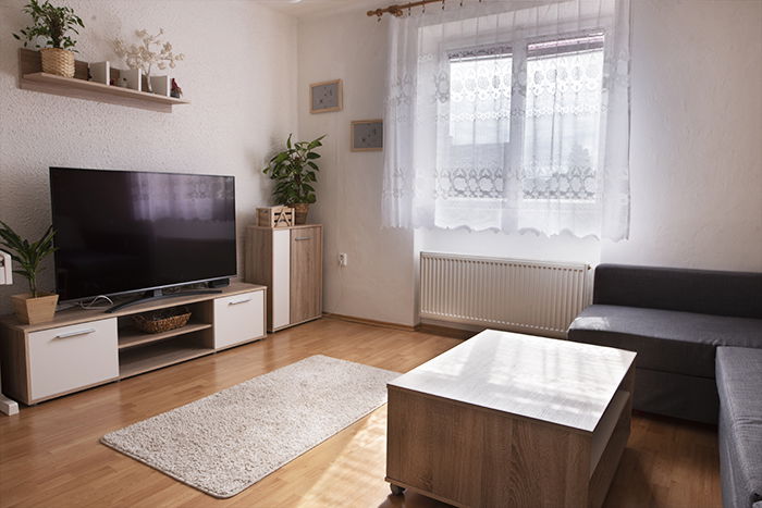 HDR real estate photography of a living room interior