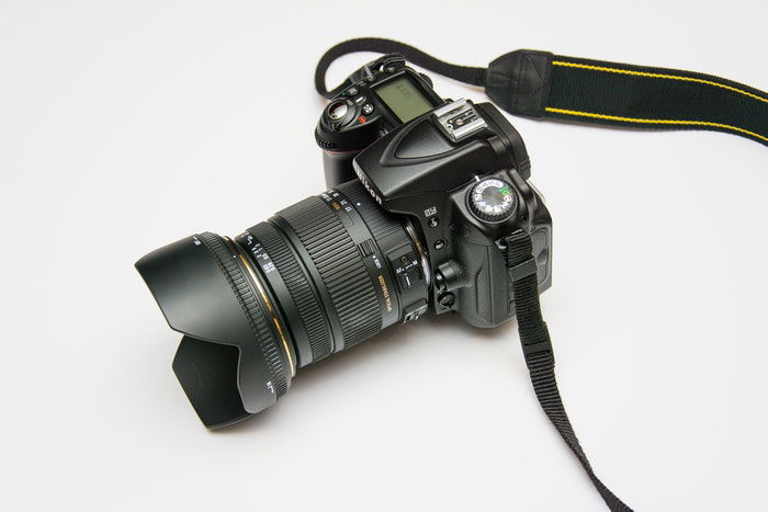 A Nikon DSLR for portrait photography