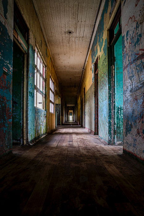 The corridor of an empty building