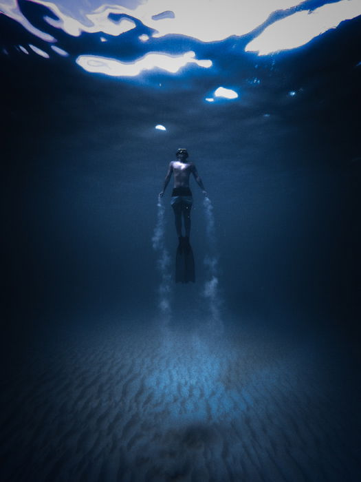 A diver underwater