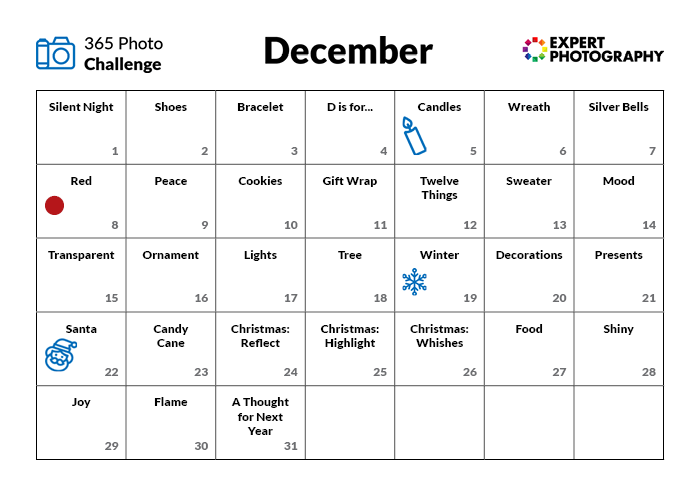 December Photo Challenge calender