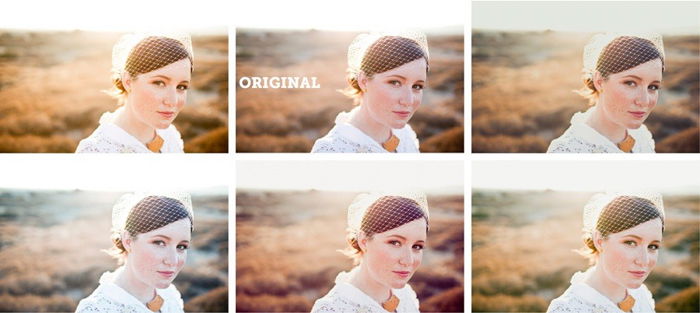 Bridal portrait before and after Super Preset Sample Pack Lightroom Preset edits