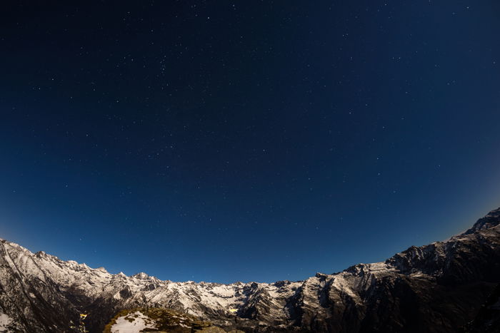 an image of a mountain and sky showing mustache distortion