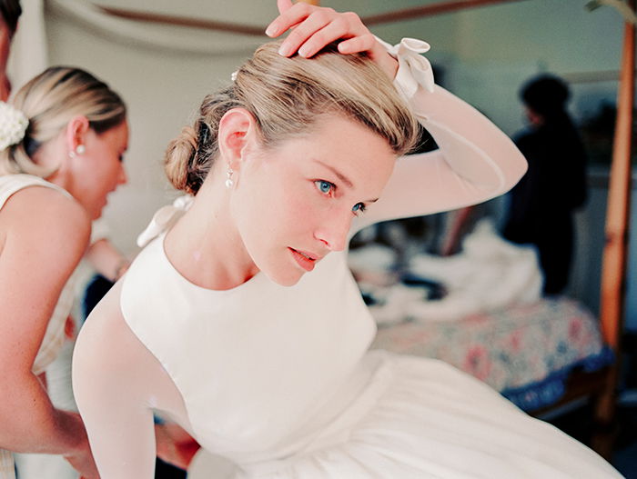 A photograph of a bride taken with a Leica M6 by Terry Gruber