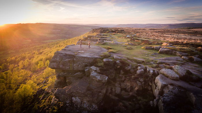 landscape drone photography shot at golden hour